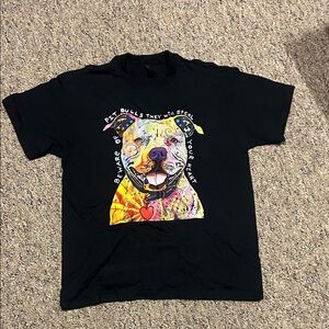 Gildan Black T-Shirt with Colorful Dog Design